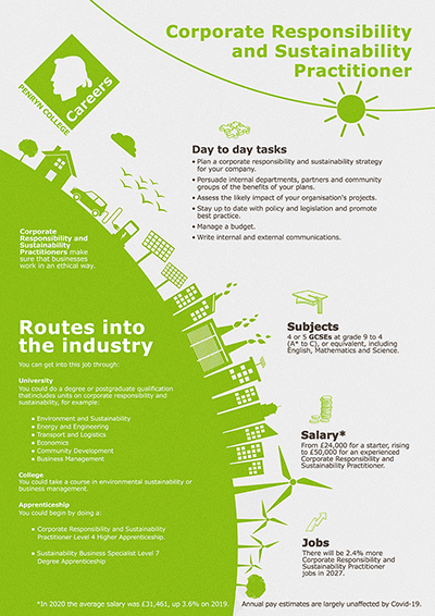 Corporate Responsibility and Sustainability Practitioner job poster